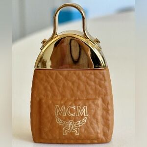 MCM Gold and Brown Miniature Bag Charm